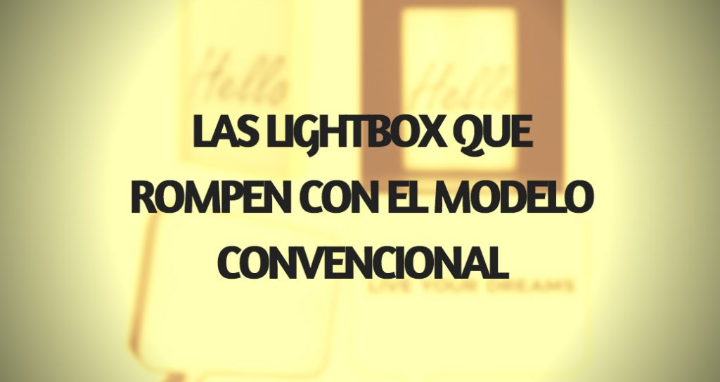 Nuevas lightbox de madera con póster y Speech Bubble